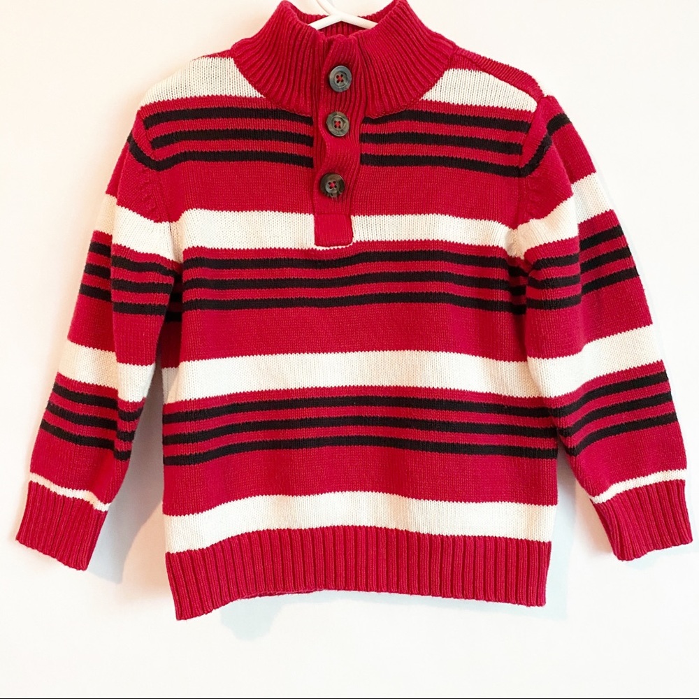 Children’s Place Red Striped Mock Neck Sweater